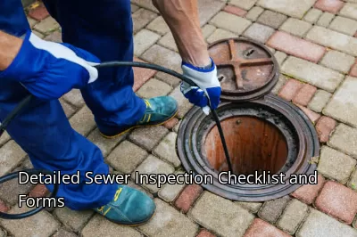 Detailed Sewer Inspection Checklist and Forms Detailed Sewer Inspection Checklist and Forms