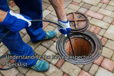 Understanding the Sewer Inspection Checklist Understanding the Sewer Inspection Checklist