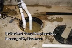 Professional Sump Pump Installation: Ensuring a Dry Basement
