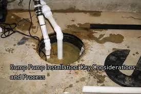 Sump Pump Installation: Key Considerations and Process