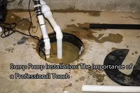 Sump Pump Installation: The Importance of a Professional Touch