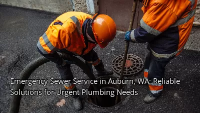 Emergency Sewer Service in Auburn, WA: Reliable Solutions for Urgent Plumbing Needs