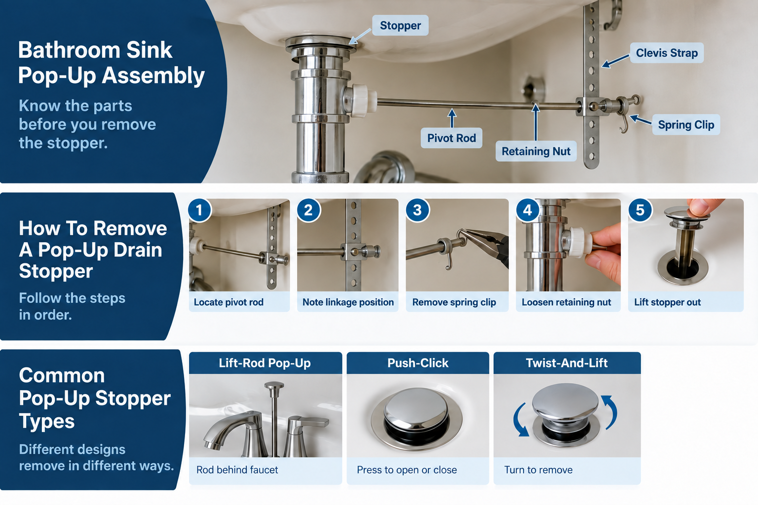 How To Remove Pop Up Drain Stopper